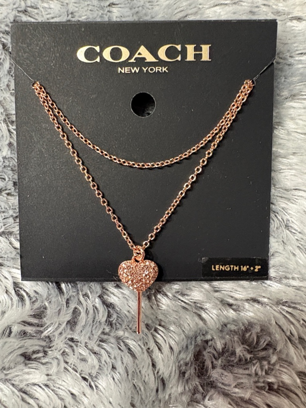 Coach Rose Gold Heart Necklace - Picture 4 of 8